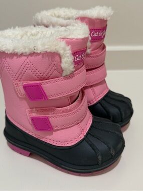 Cat & Jack Pink and Black Toddlers' Snow Boots